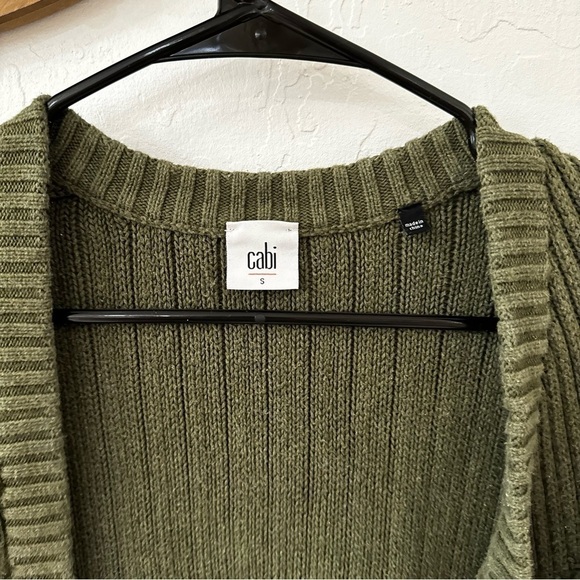 Cabi Aerial Sweater Style 3536 Green Longline Cardigan Sz Small - Picture 12 of 13